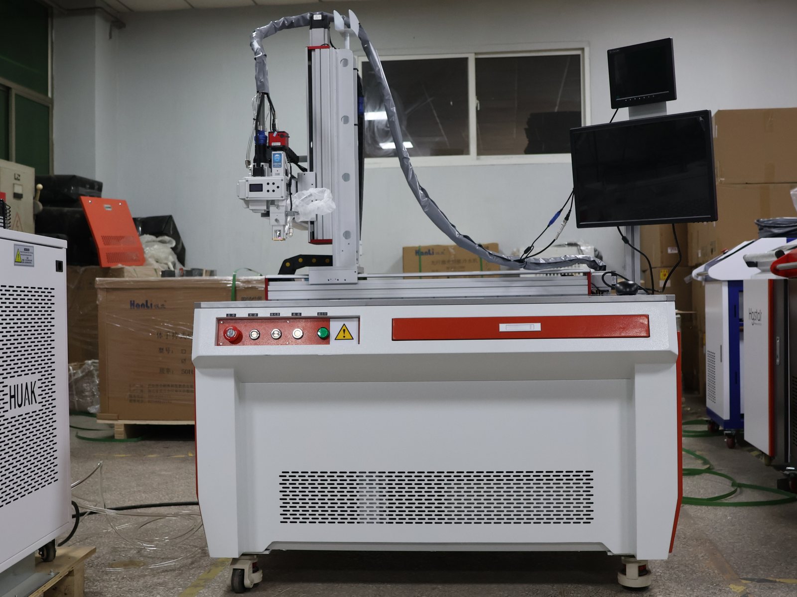 Platform laser welding machine with motion table and controller