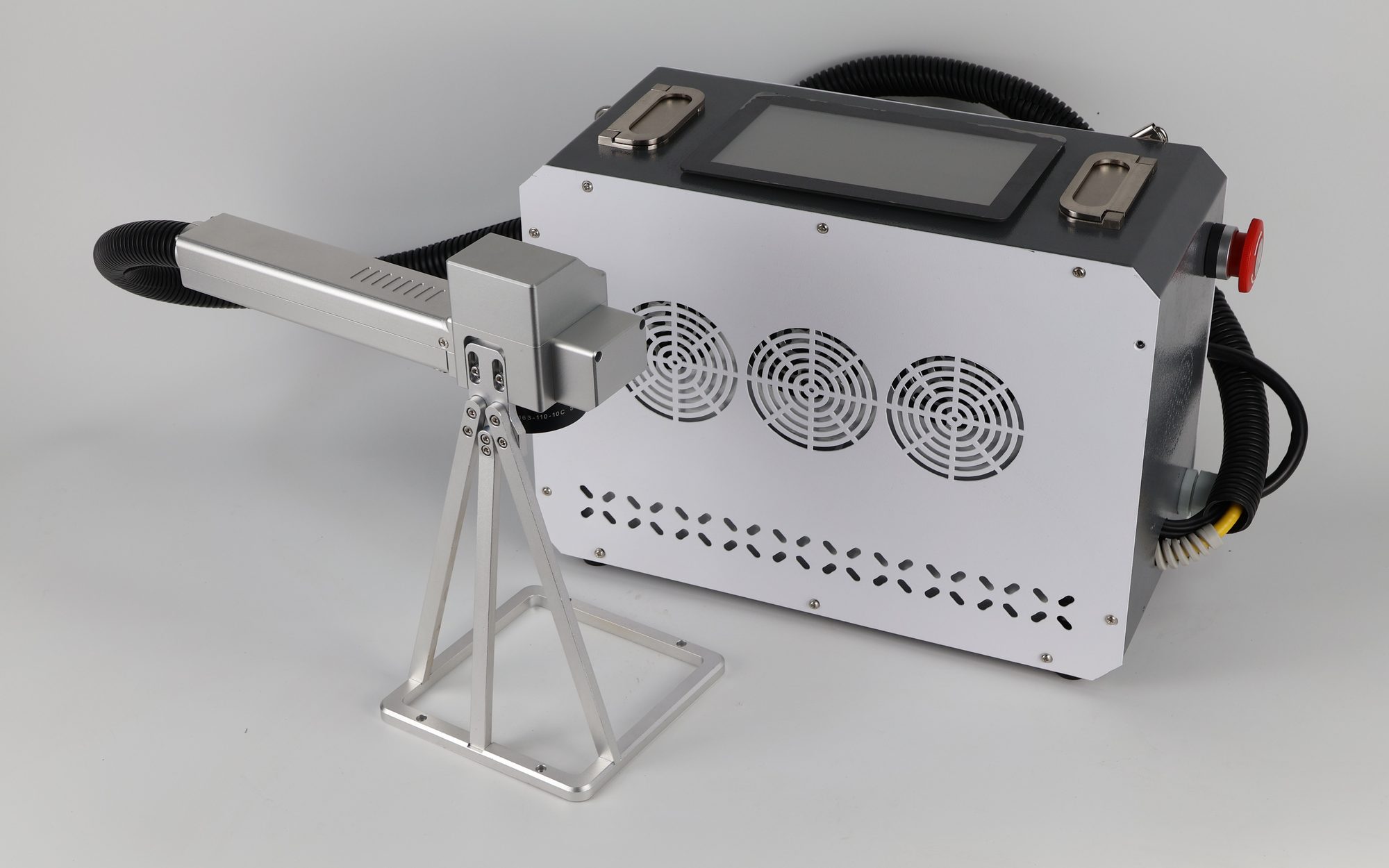Portable backpack pulse laser cleaning machine in a production-ready configuration